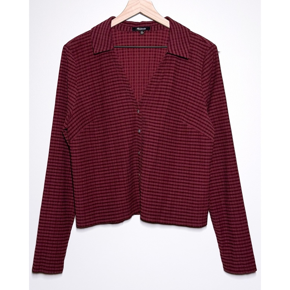 Madewell Crinkle Texture Button Blouse Shirt Women’s Size XL